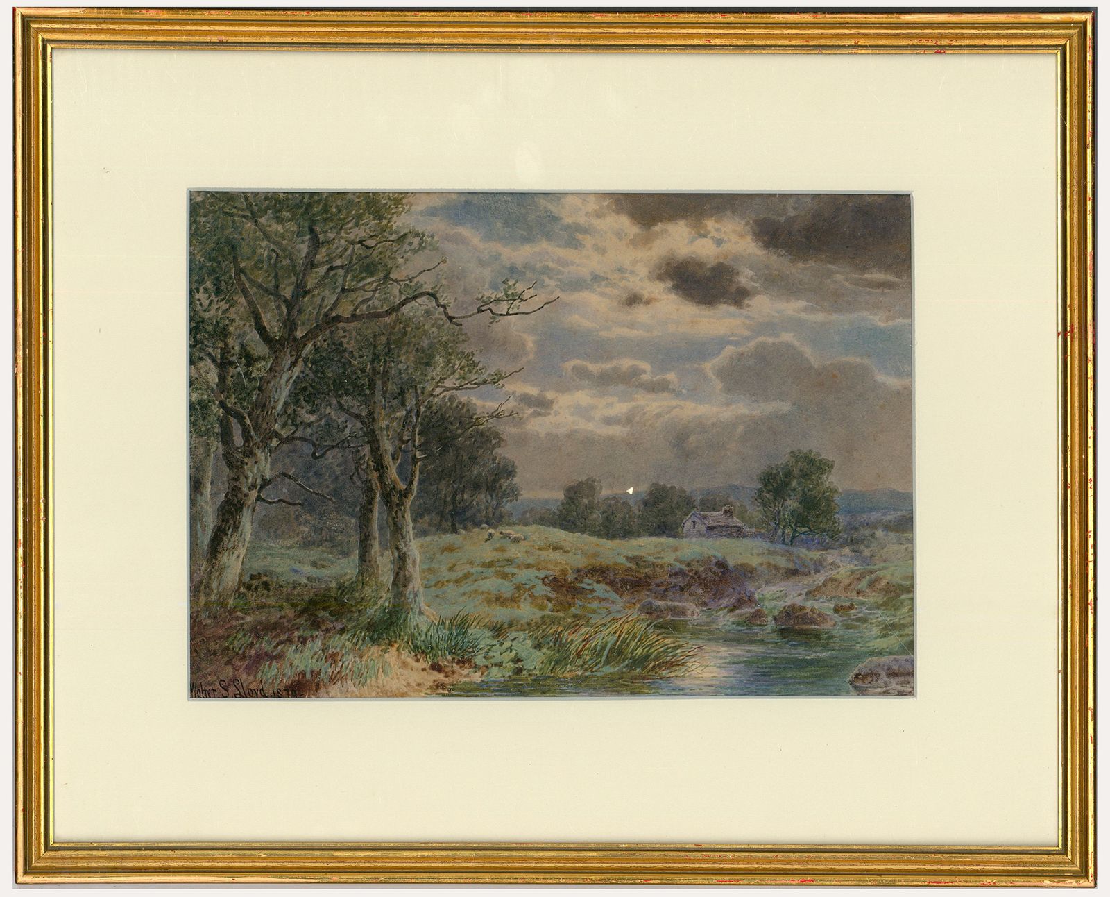 Walter Stuart Lloyd (1845 1959) 1879 Watercolour, Moonlight On Hampstead Heath