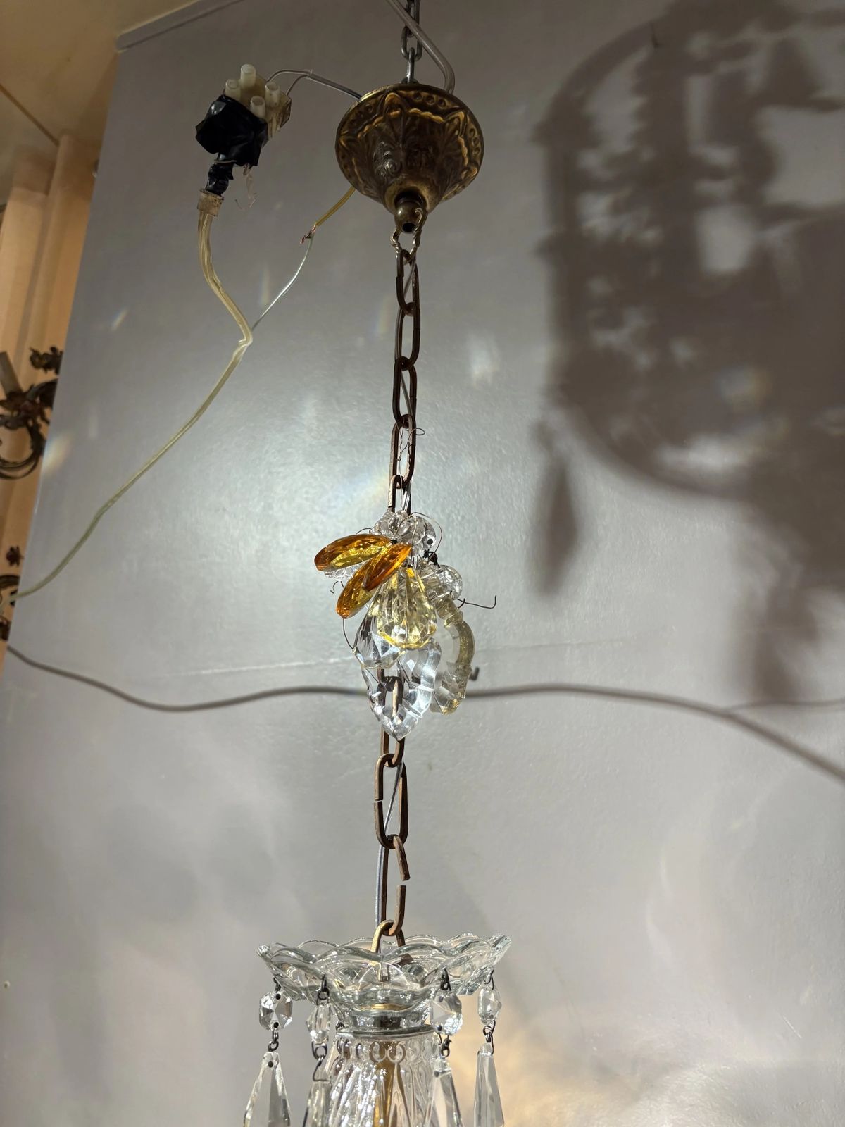 Italian Mid Century “Maria Teresa” Chandelier With Bohemian Crystal photo vinterior