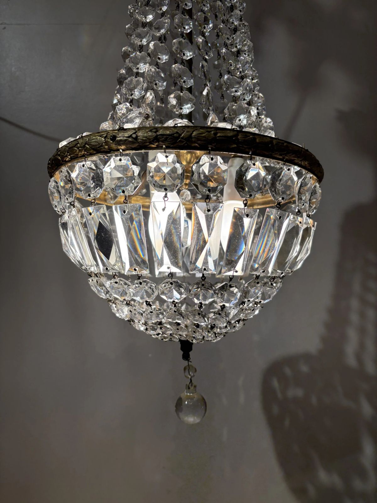 Italian Empire Style Chandelier With Bohemian Crystal photo vinterior
