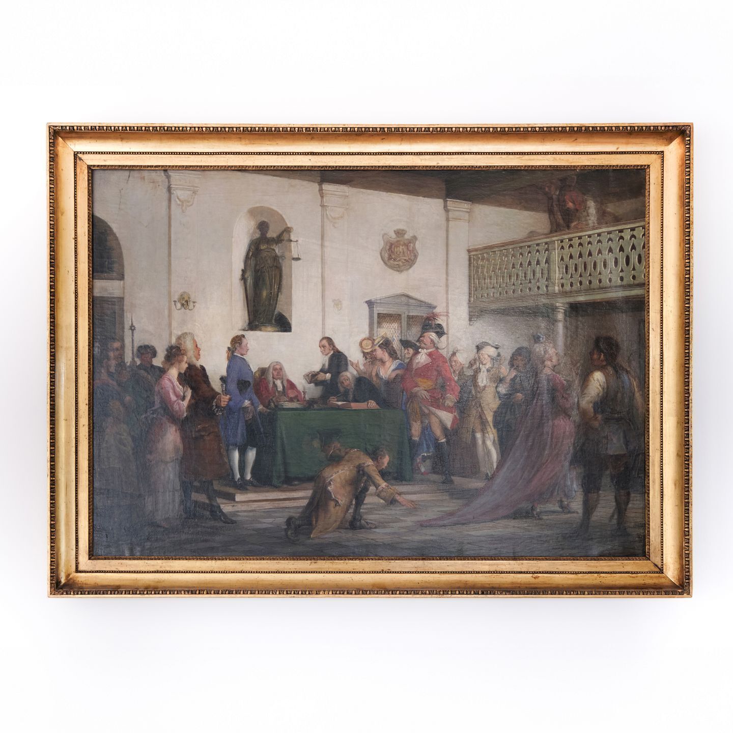 Wilhelm Marstrand – Scene From Ludvig Holberg’s “The Happy Shipwreck” – Unsigned – Oil On Canvas – 95 X 135 Cm Great Condition photo vintage