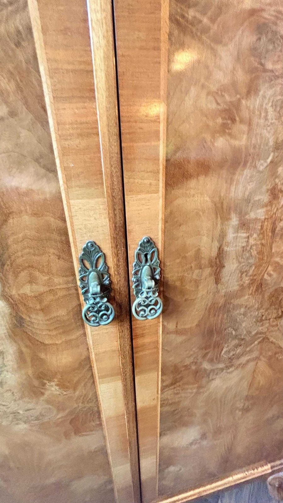 Art Deco Waring And Gillows Gentlemen’s Burr Walnut Wardrobe. photo 825.0