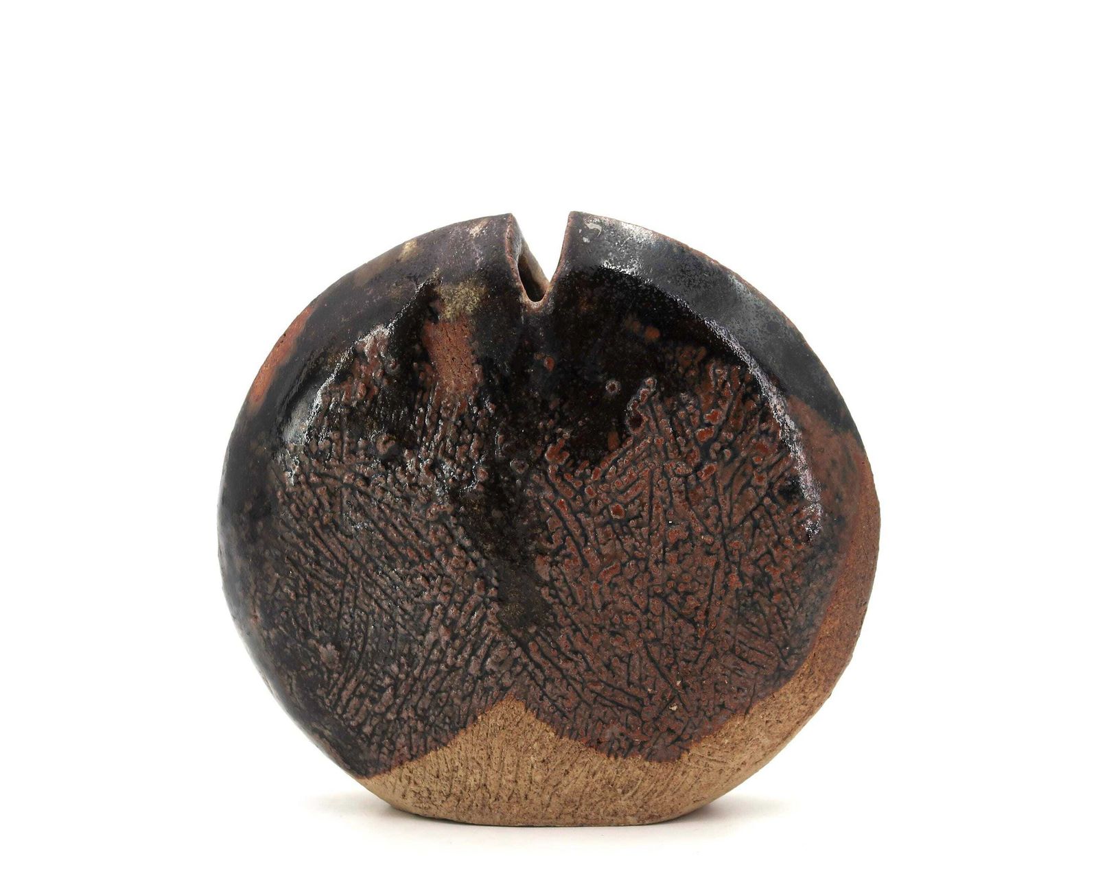 Stoneware Ceramic Vase By Pat Rowland, 1970s / Lens Form, Minimalist, Wabi Sabi Interior, Home Decor, Yves Mohy Style, Ikebana Art photo furniture