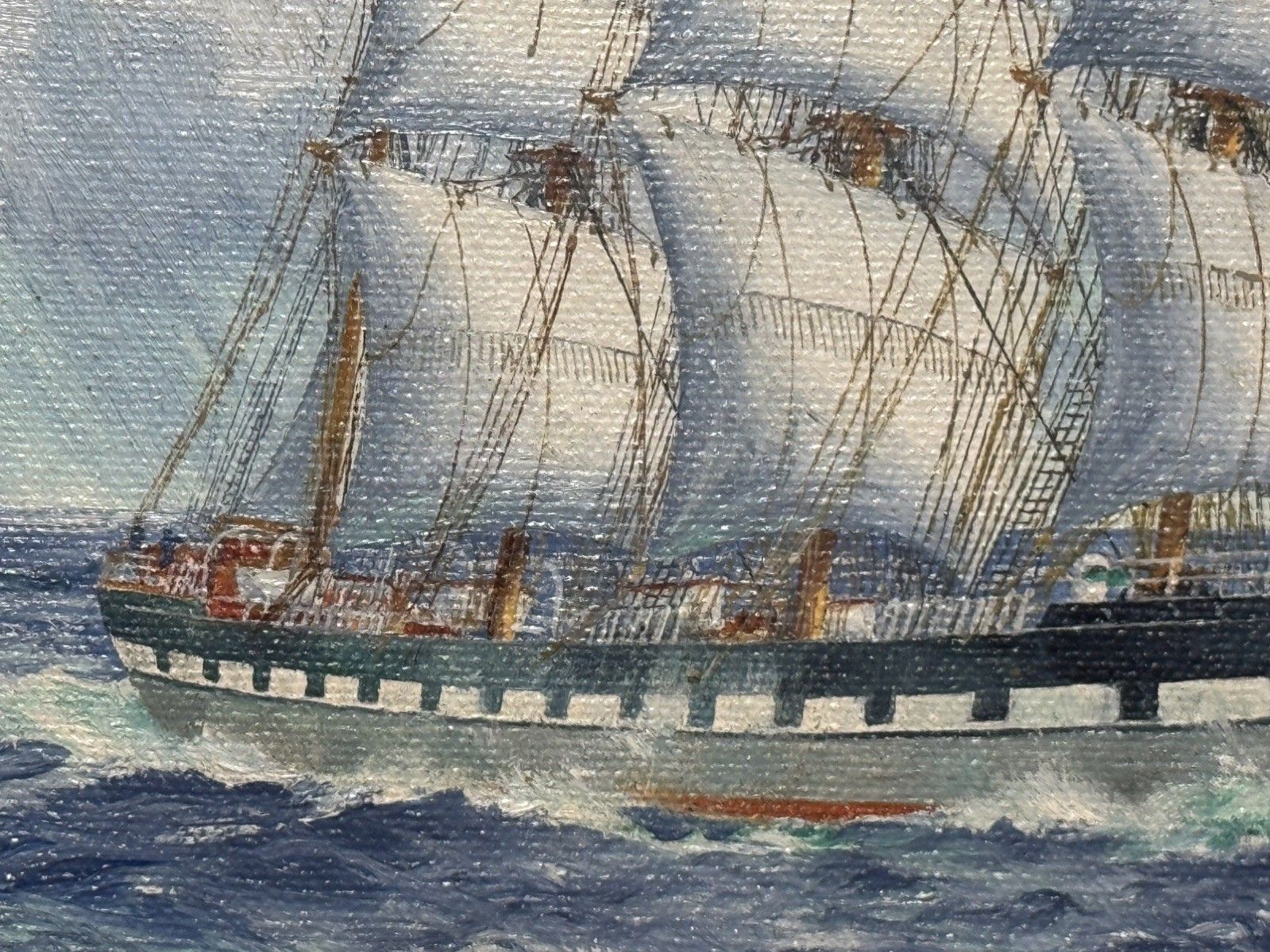 Art Baroque Sailing Vessel Ross Shire Clipper Ship Oil Painting On Canvas J C Burnie photo