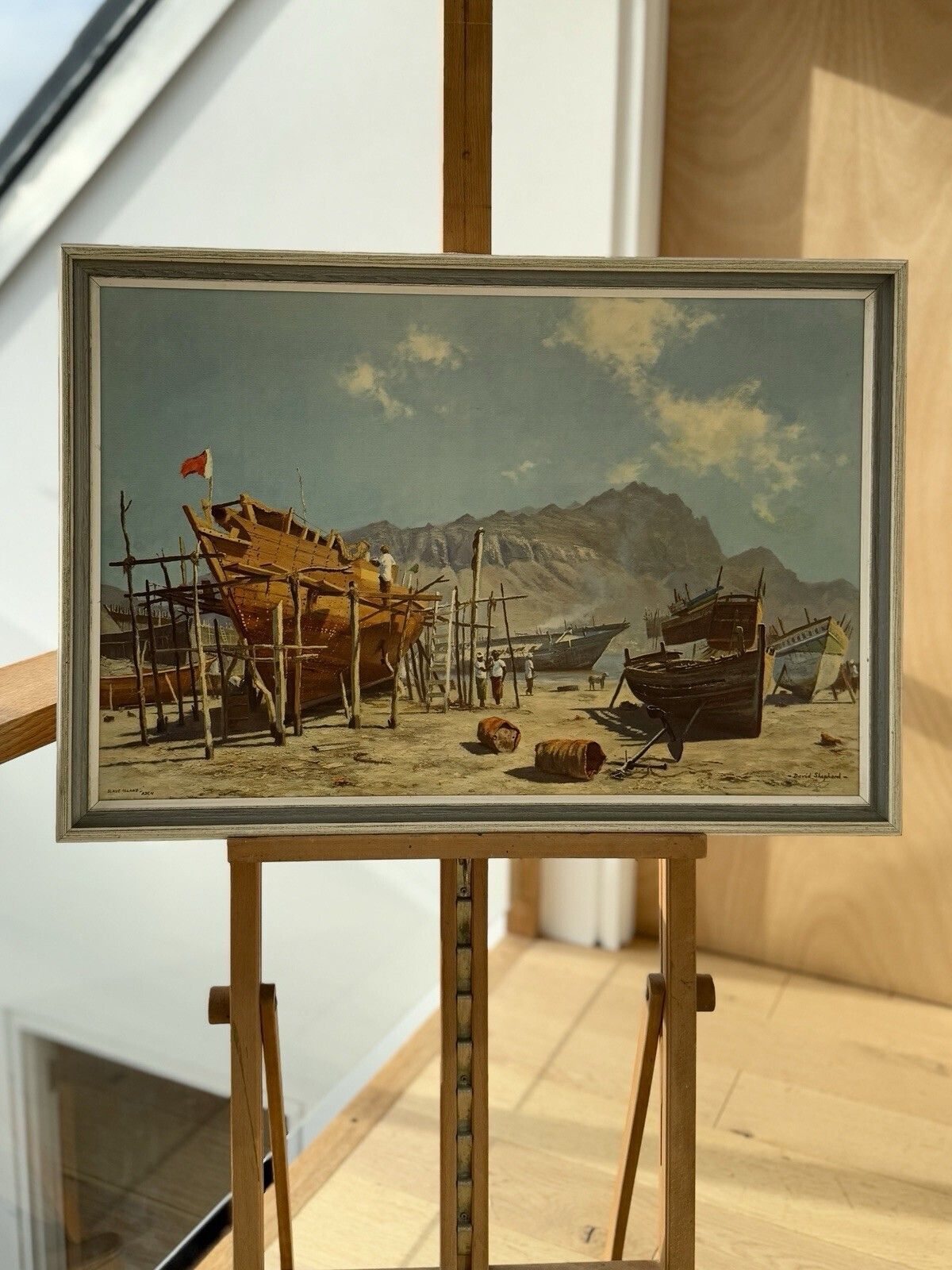 125.0 “Slave Island, Aden" By The British Wildlife Artist David Shepherd Framed Print photo