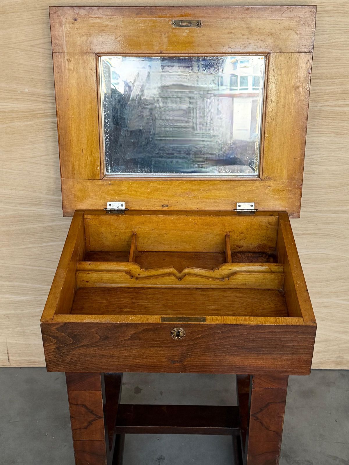 Art Deco Sewing Stand Work Or Side Table Table With Black Ebonized Details photo for sale