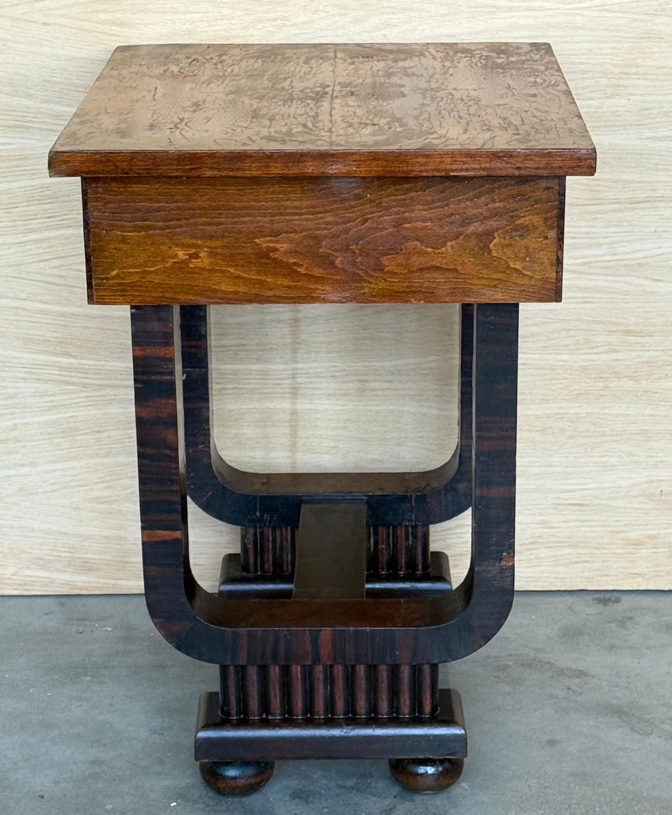 photo for sale Art Deco Sewing Stand Work Or Side Table Table With Black Ebonized Details