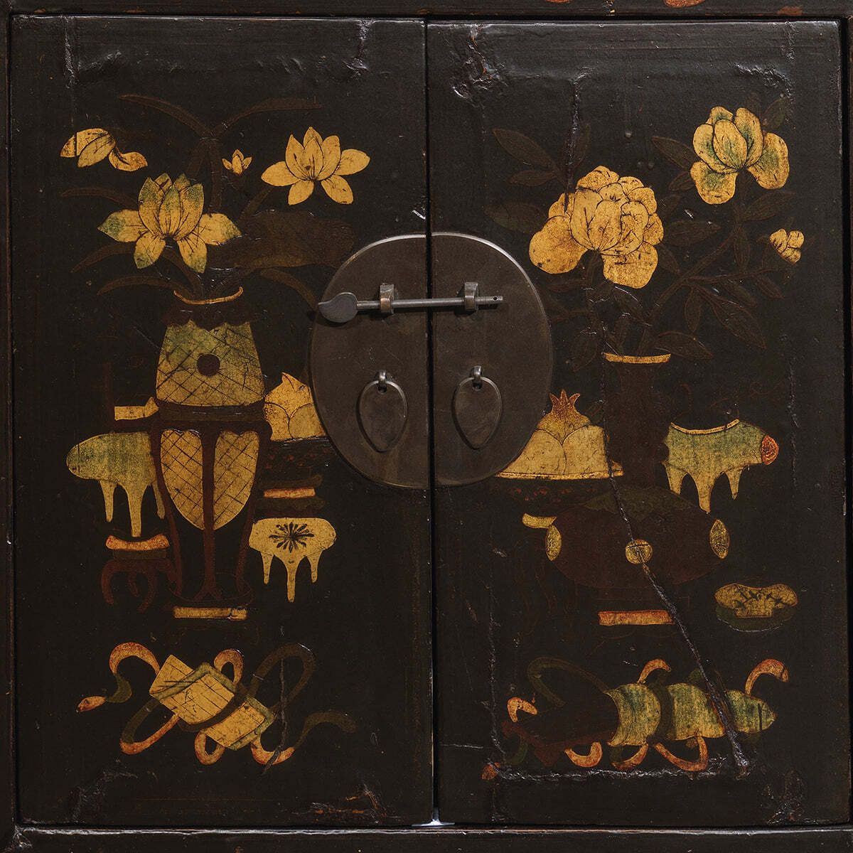 Black Painted Double Cabinet With Curios photo vinterior