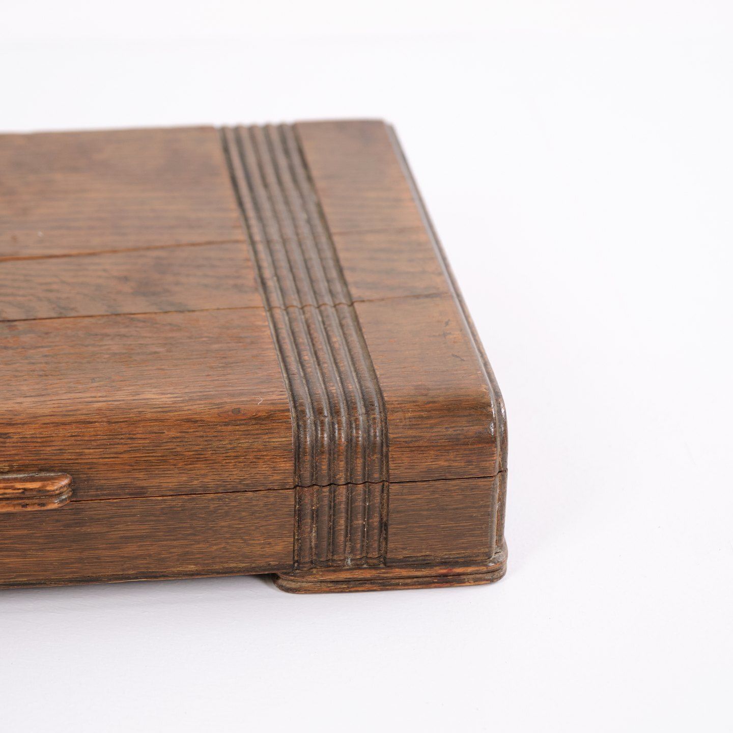 Cutlery Box   Oak   Green   Brass Fittings   Antique photo furniture