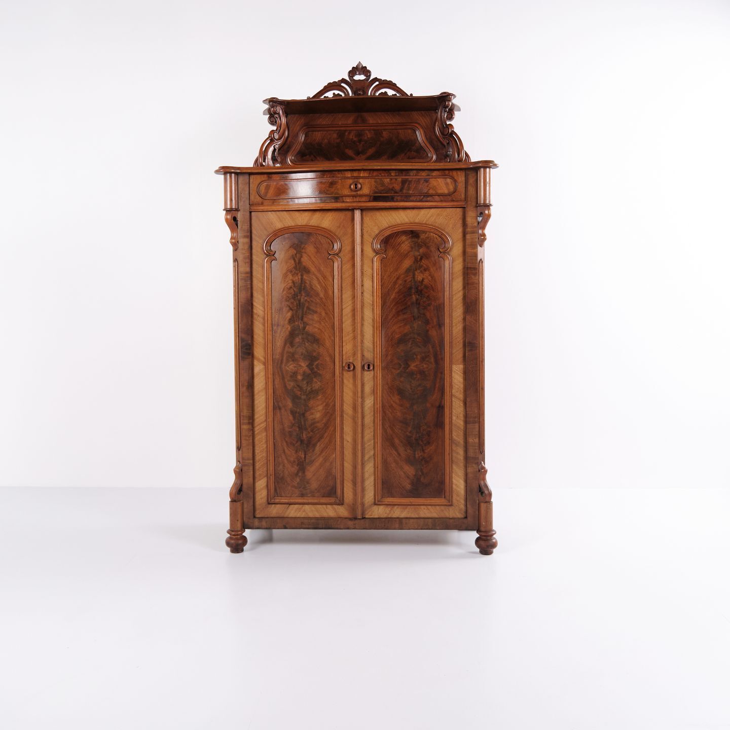 Cabinet   Mahogany   Antique   Carvings   Doors & Shelves   1880s