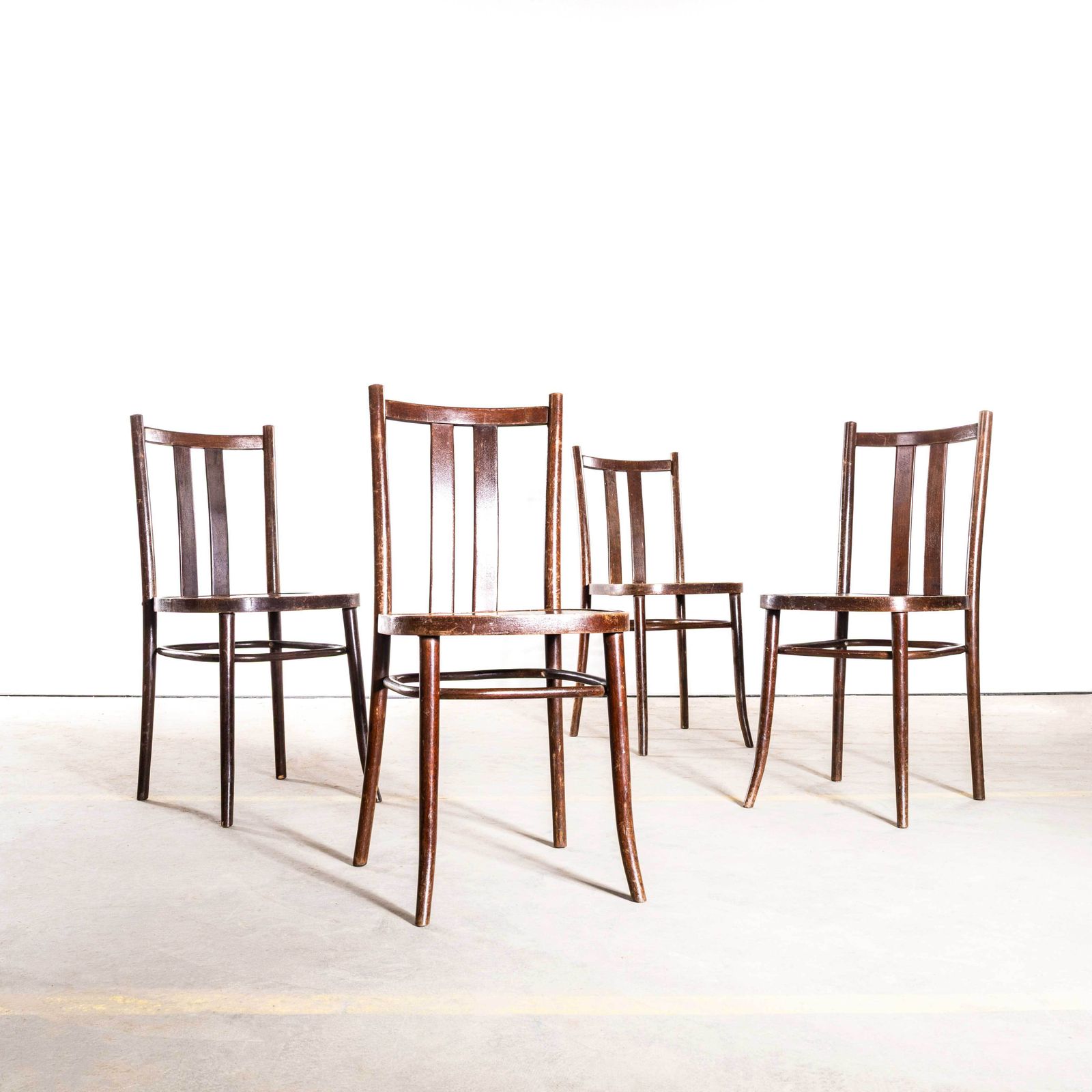 photo furniture 1950's Dark Oak Refined Bentwood Dining Chairs   Set Of Six