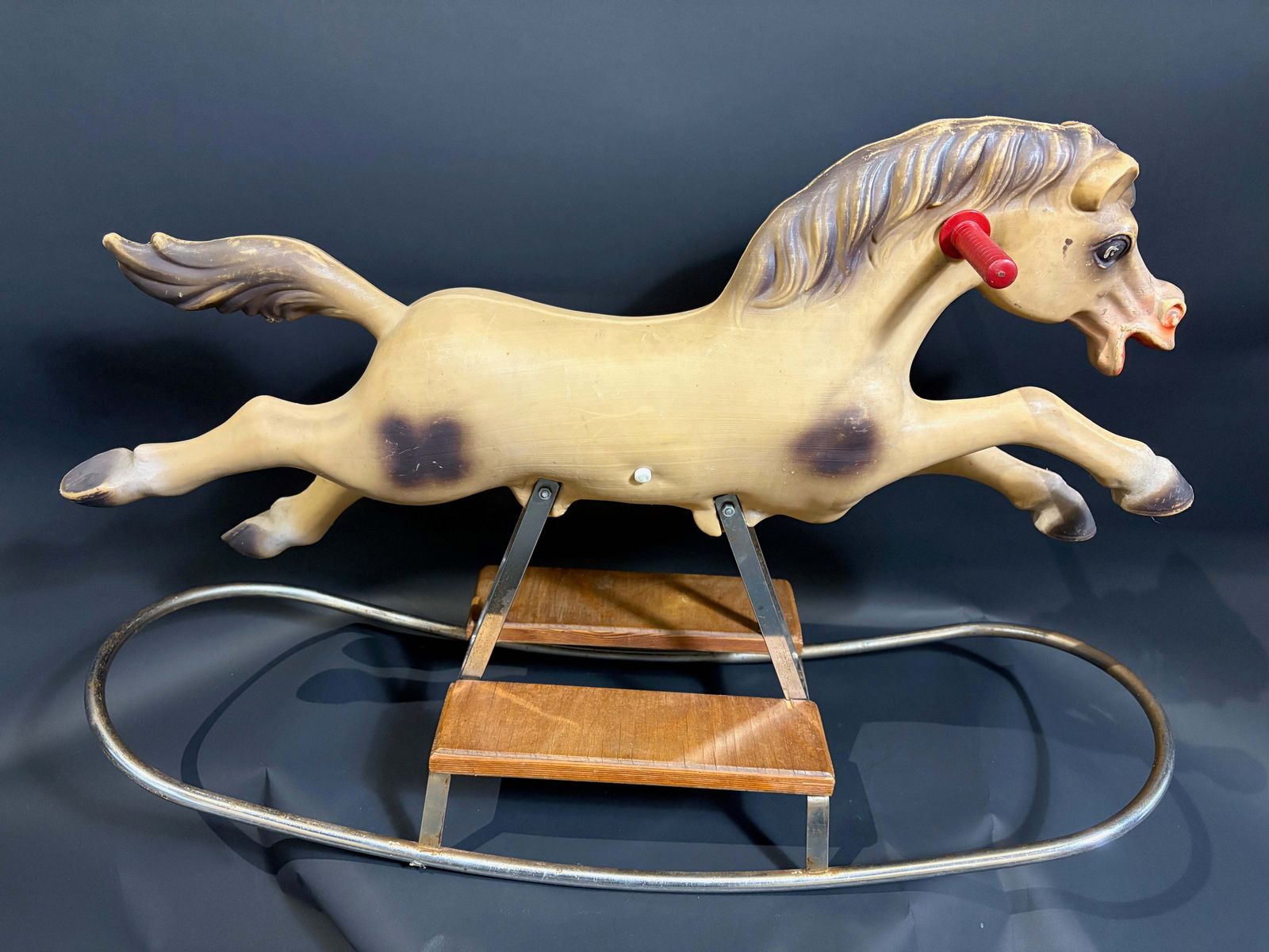 Mid‑Century Plastic Rocking Horse On Tubular Steel Base, C.1955–65 photo furniture