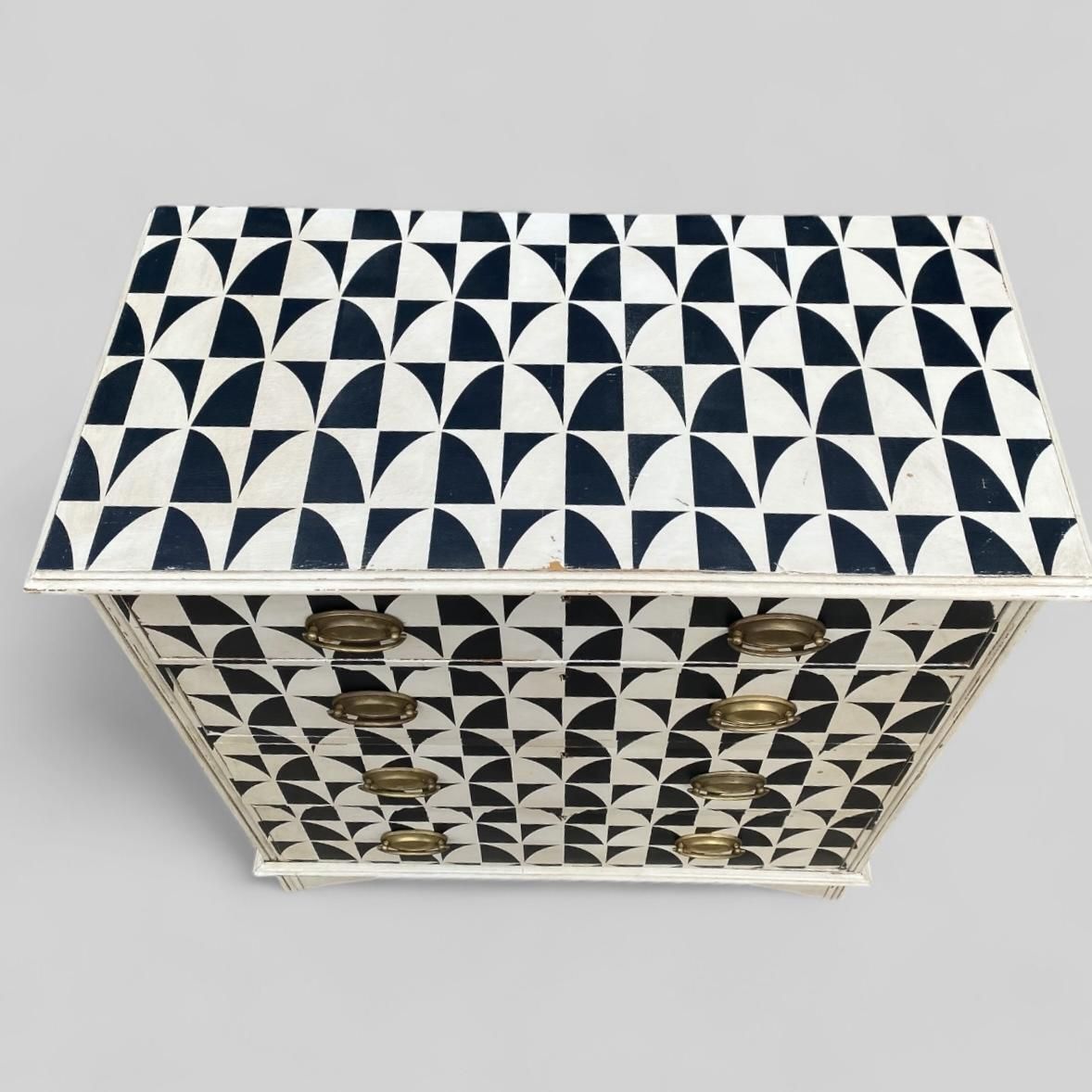 photo furniture Antique Painted Geometric Chest Of Drawers