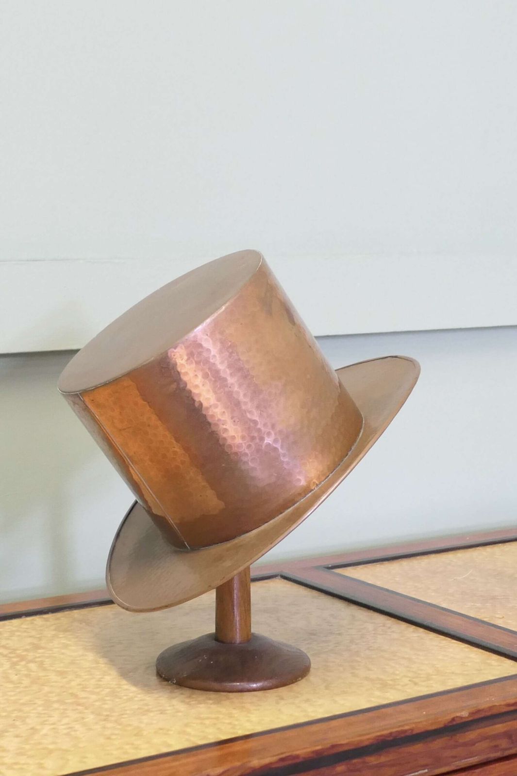 Arts And Crafts Copper Milliners Trade Sign. Copper Top Hat photo for sale