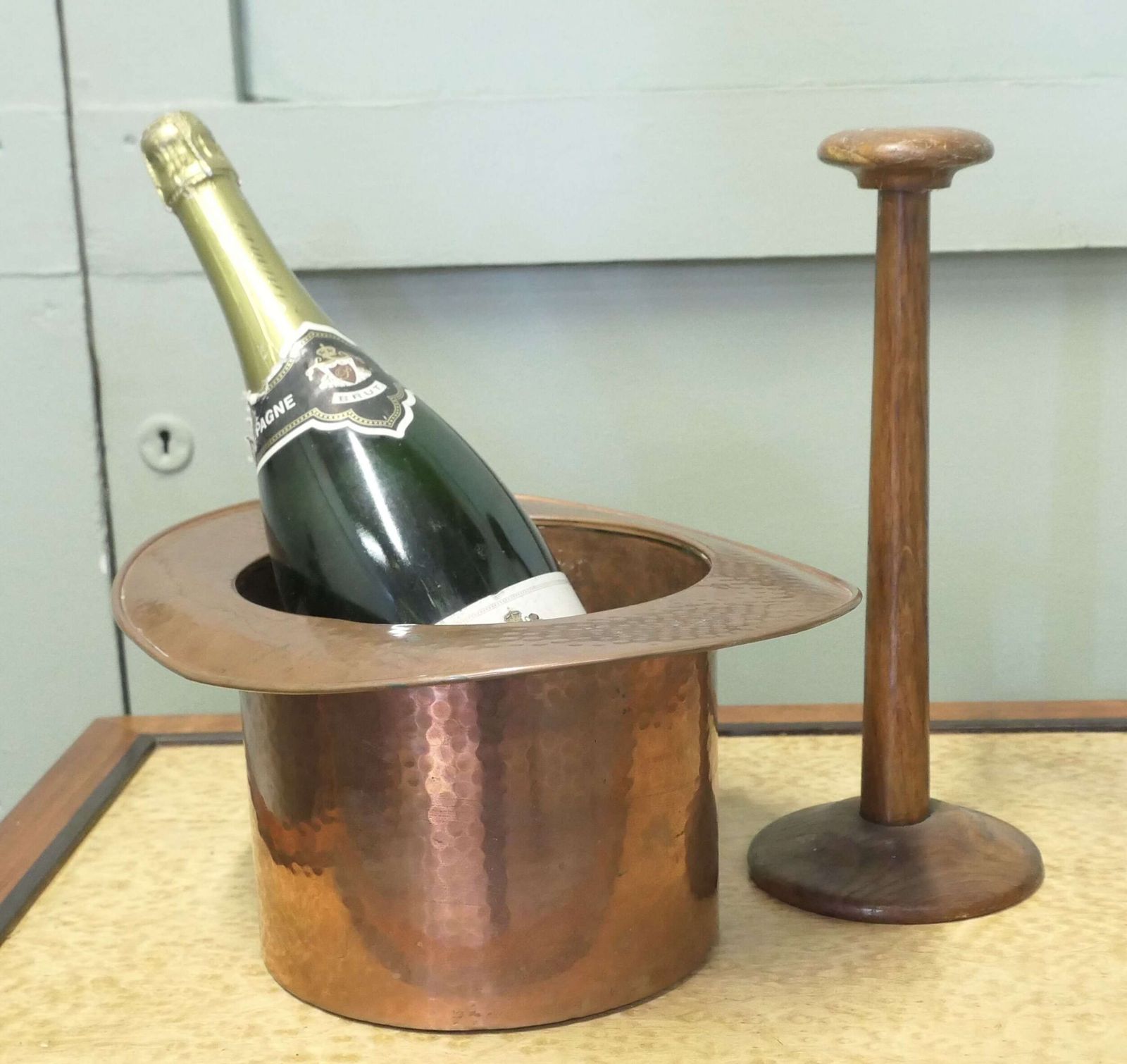 Arts And Crafts Copper Milliners Trade Sign. Copper Top Hat photo 1500.0