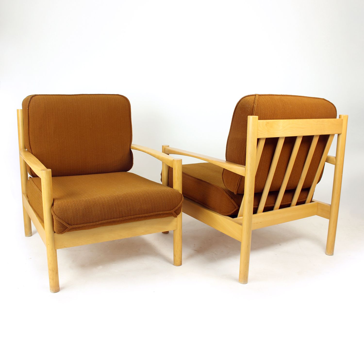 photo furniture Elegant Lounge Chair In Oak, Czechoslovakia 1960s, 4 Available