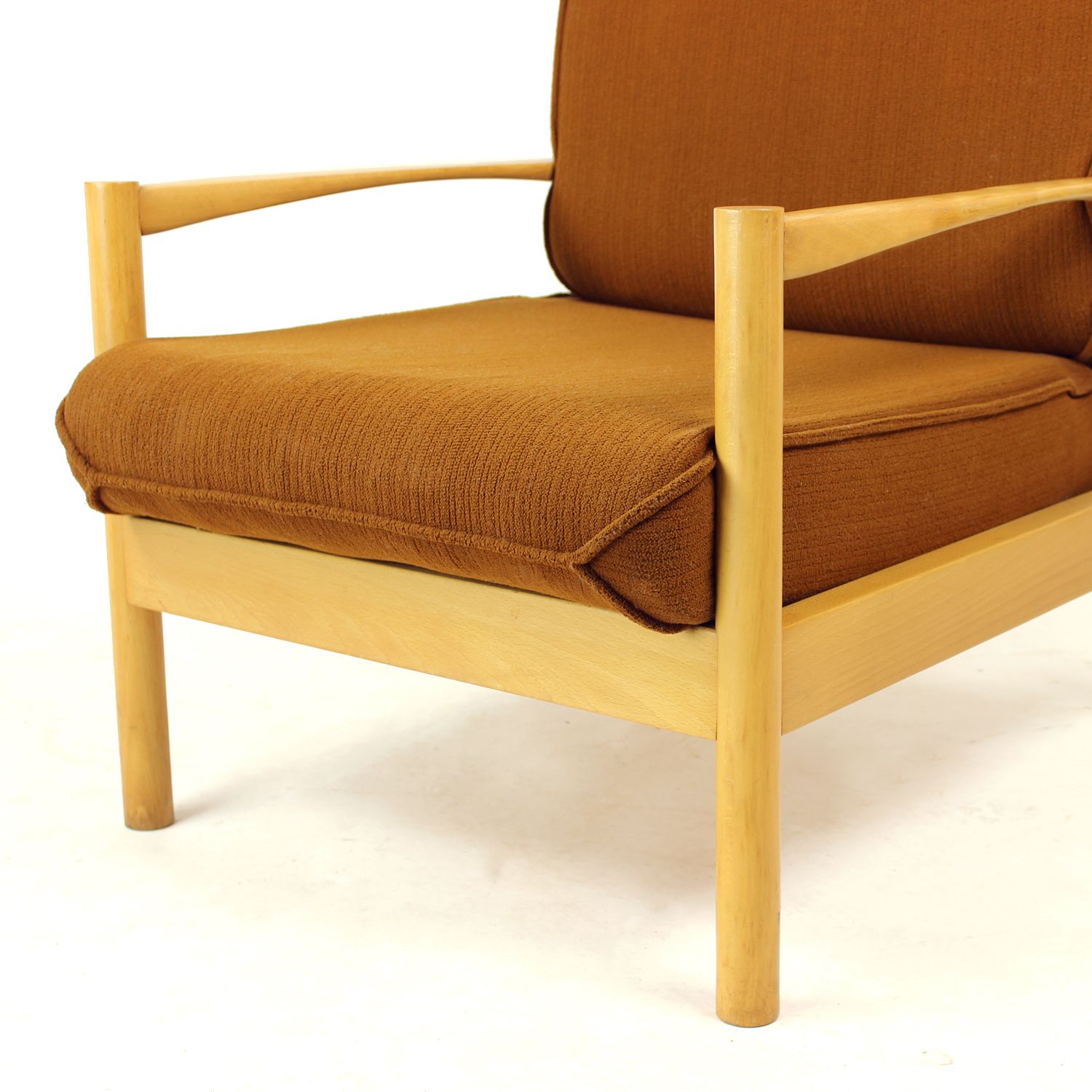 Furniture Elegant Lounge Chair In Oak, Czechoslovakia 1960s, 4 Available photo