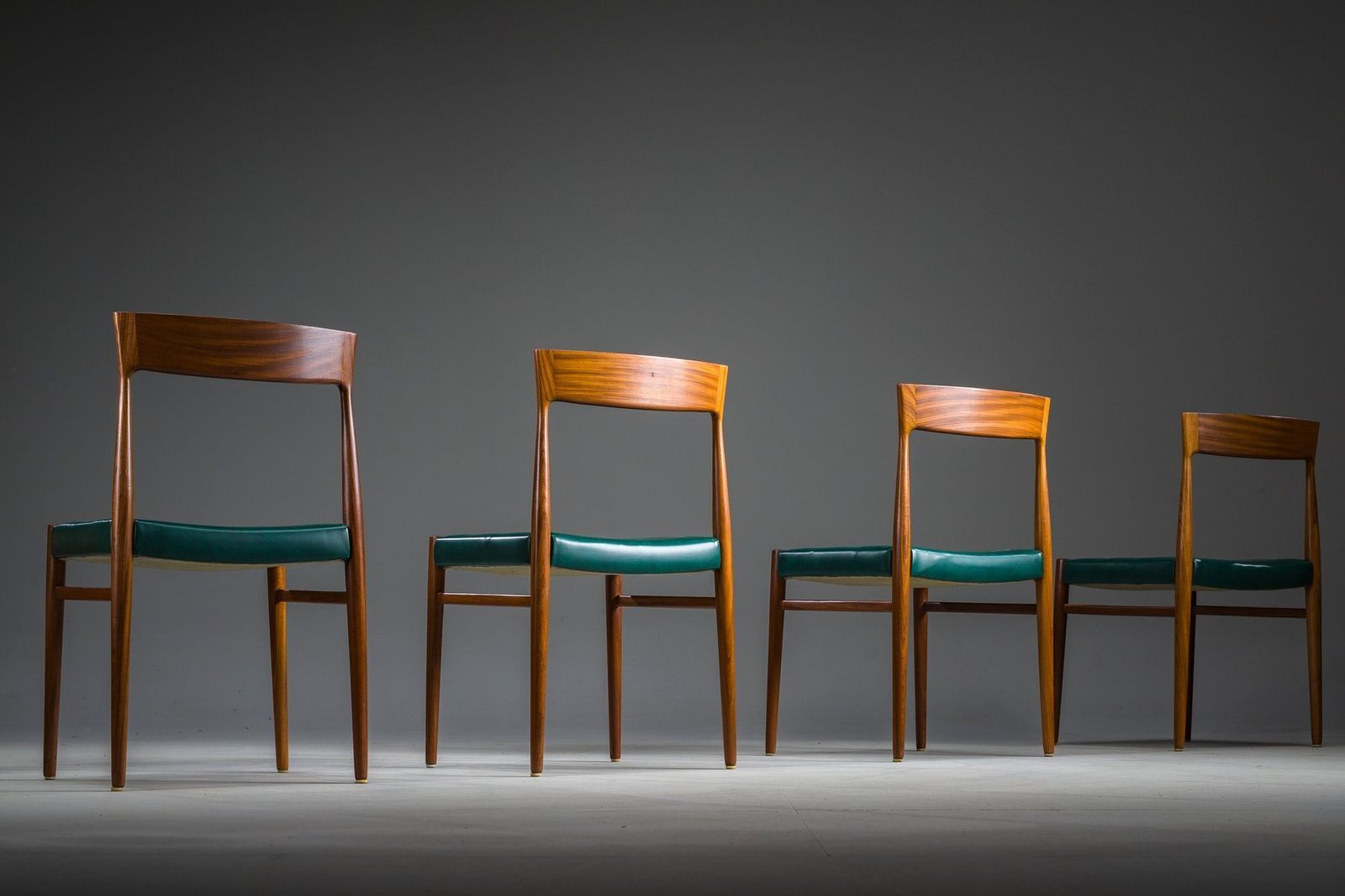 Dining Chairs In Botanical Green Vegan Leather, 1970s, Set Of 4 photo buy