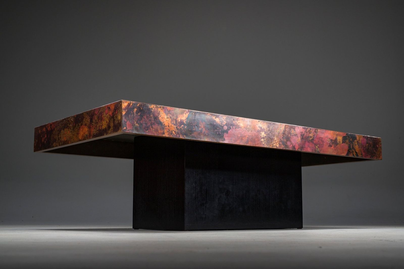 Vintage Copper Coffee Table From Bernhard Rohne, 1970s photo for sale