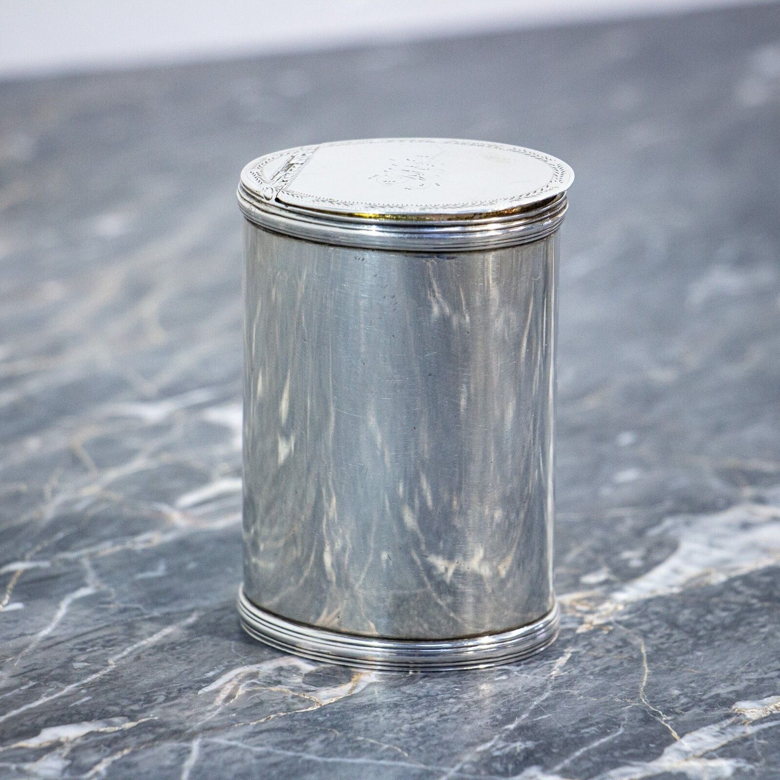 Georgian Scottish Oval Silver Snuff Box photo furniture