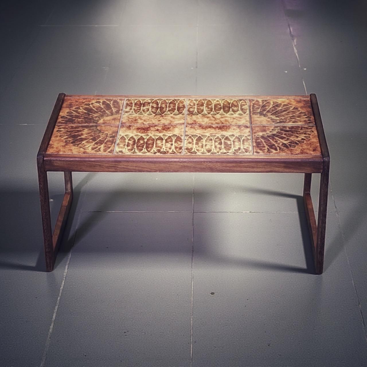 Mid Century Teak Coffee Table With Original Tile Inset – Danish Import 1970s