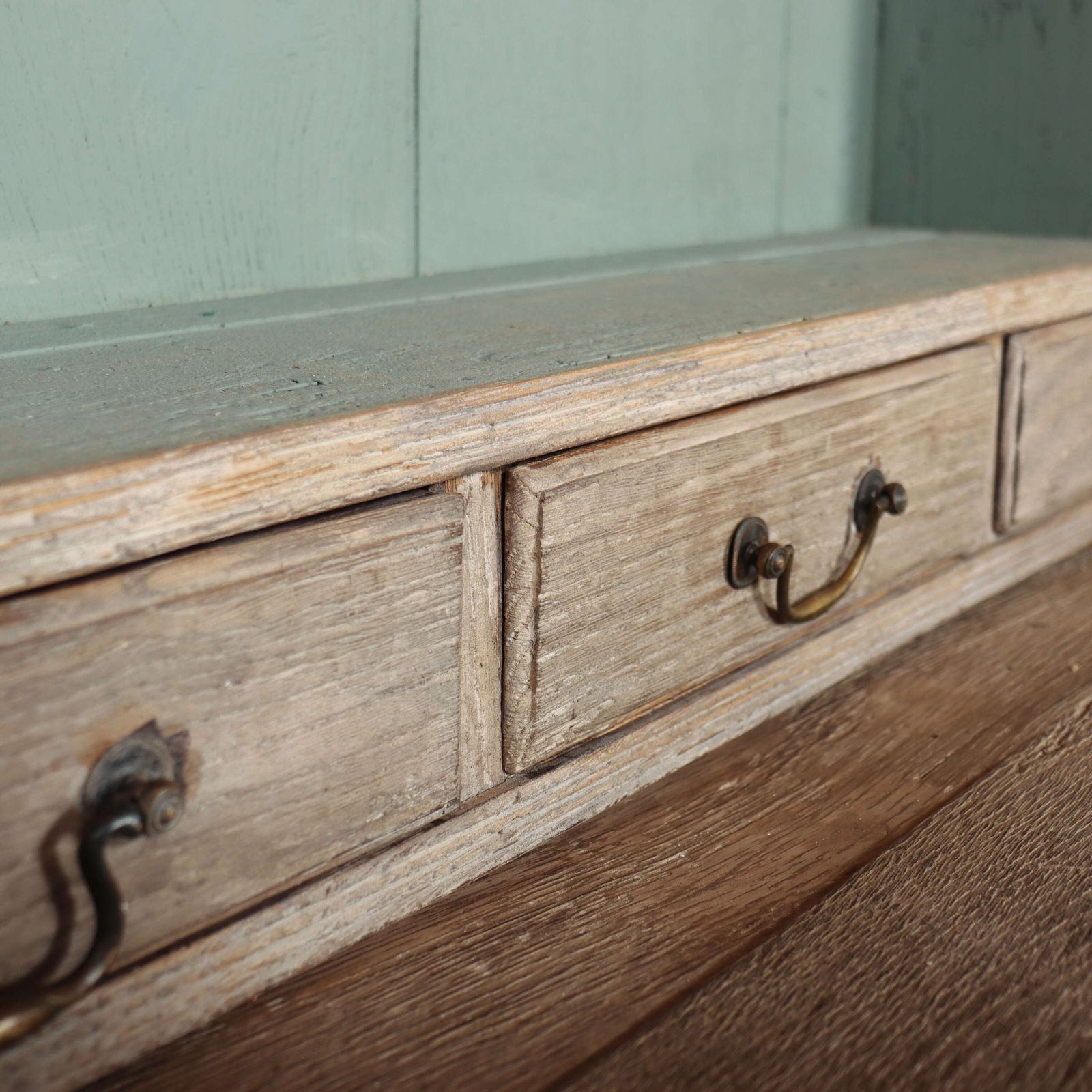 English Bleached Oak Dresser, 1700s photo vintage