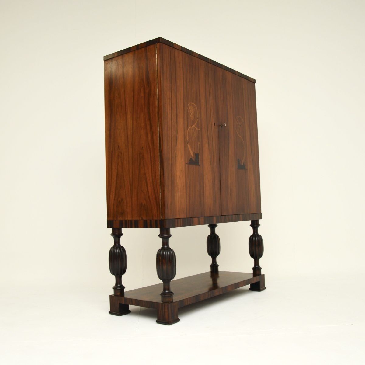 Furniture Swedish Vintage Inlaid Rosewood Cabinet photo