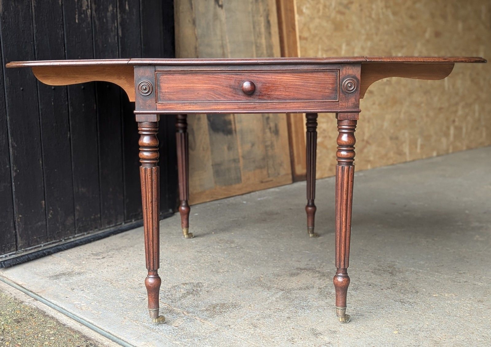 440.0 Antique Regency Mahogany Drop Leaf Pembroke Table (Delivery Available) photo
