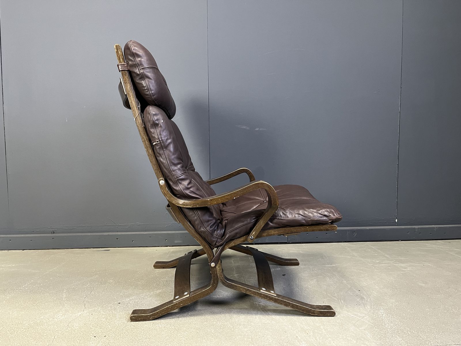 Vintage Scandinavian Leather And Bentwood Armchair, 1970s photo Furniture