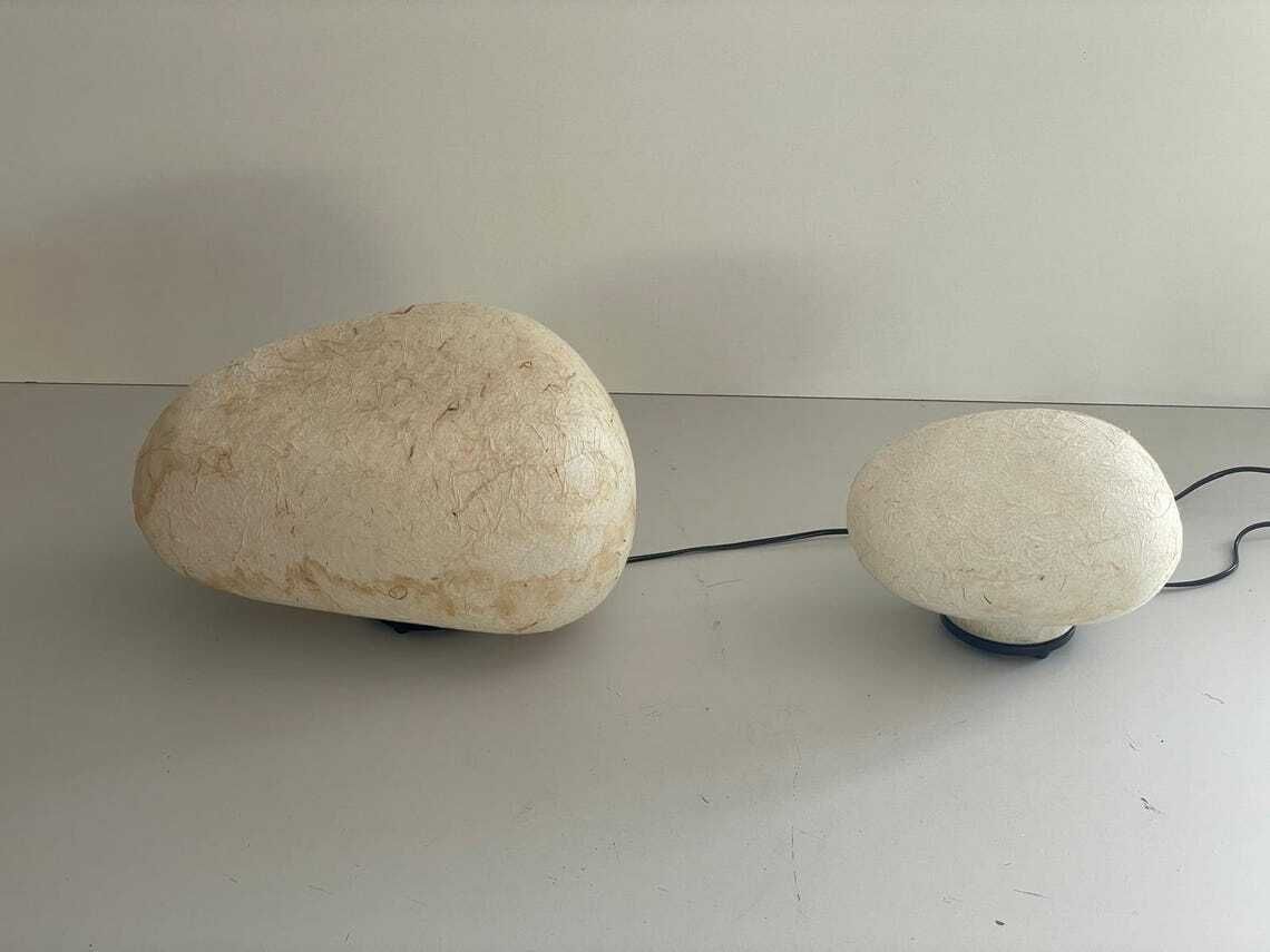 Small And Big Pair Of Fiberglass Night Lamps 1980s Germany photo for sale