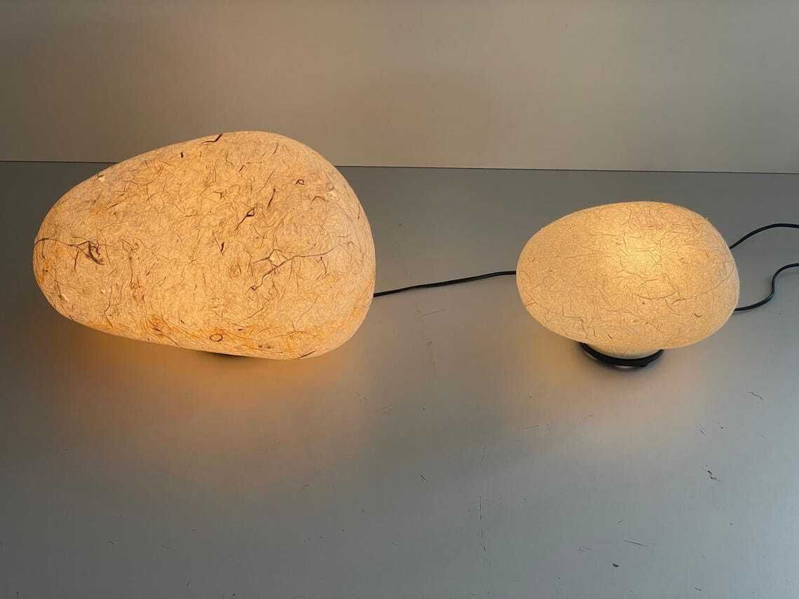 Small And Big Pair Of Fiberglass Night Lamps 1980s Germany photo Lighting