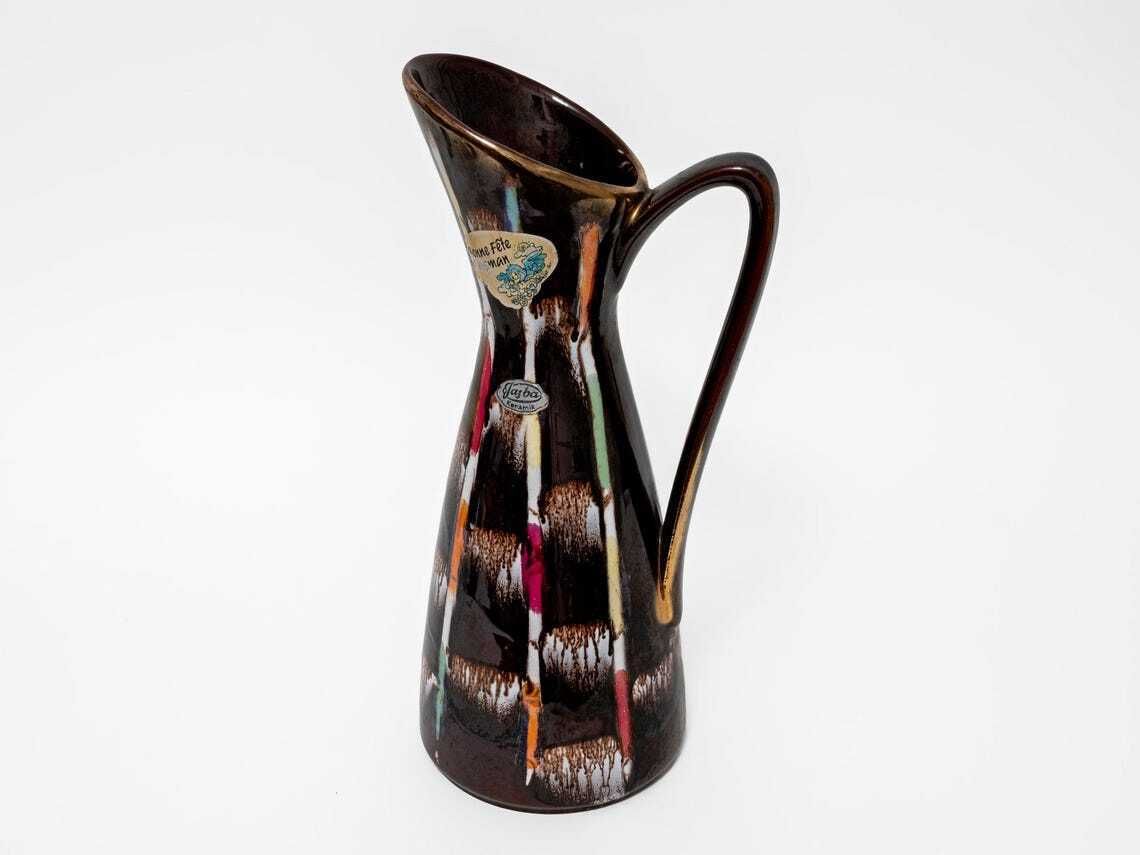 West German Pottery Jug Vase By Jasba Keramik 1950s Mid Century Decor photo Home Decor