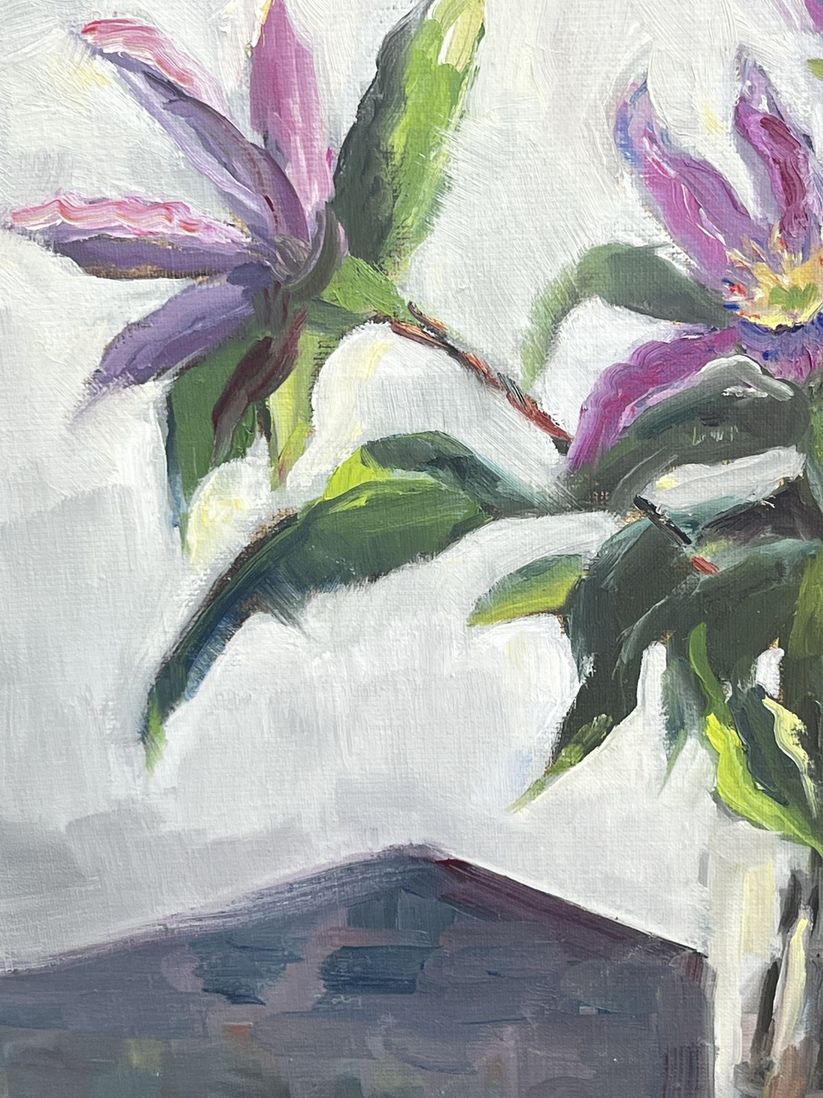 Vintage Floral Oil On Canvas Still Life photo furniture