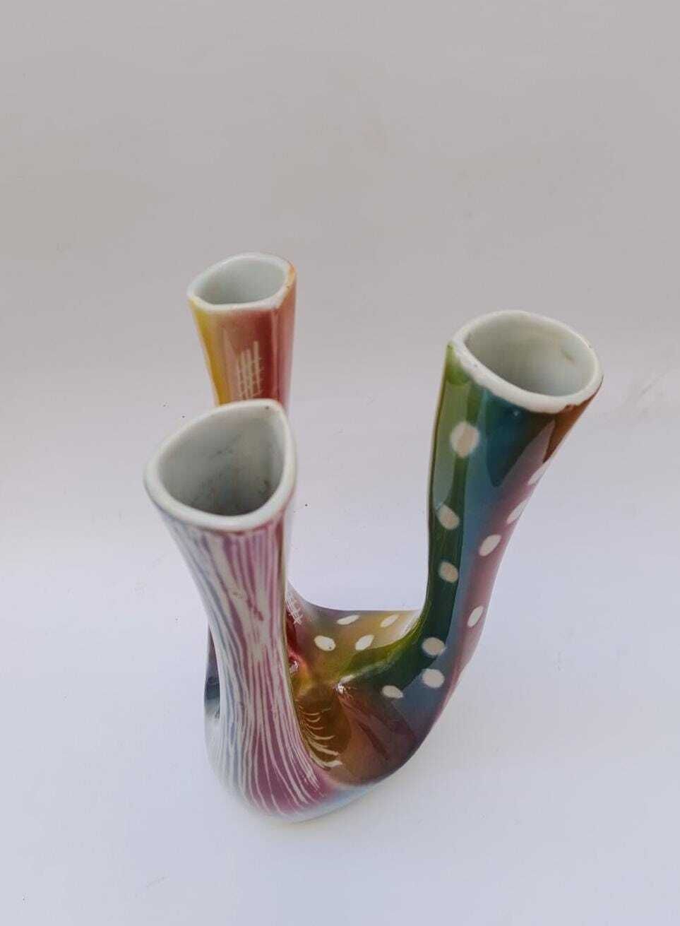 Extraordinary Marisa Salerno Ernestine Vase With 3 Mouths, Space Age Design, 1970s, Size Xxl photo buy
