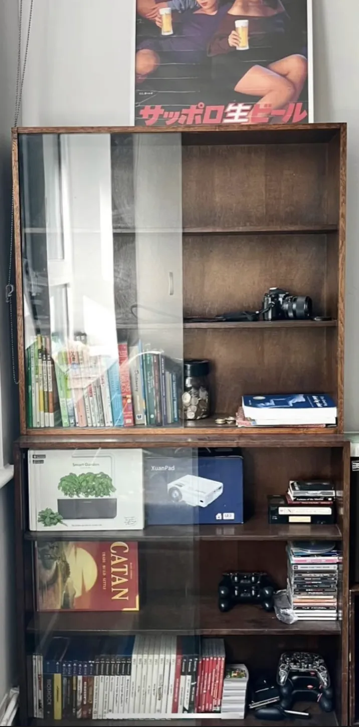 Vintage Mid Century Teak Modular Bookcase / Display Cabinets With Sliding Glass Doors   ( Phoenix Of Charing Cross) photo 90.0