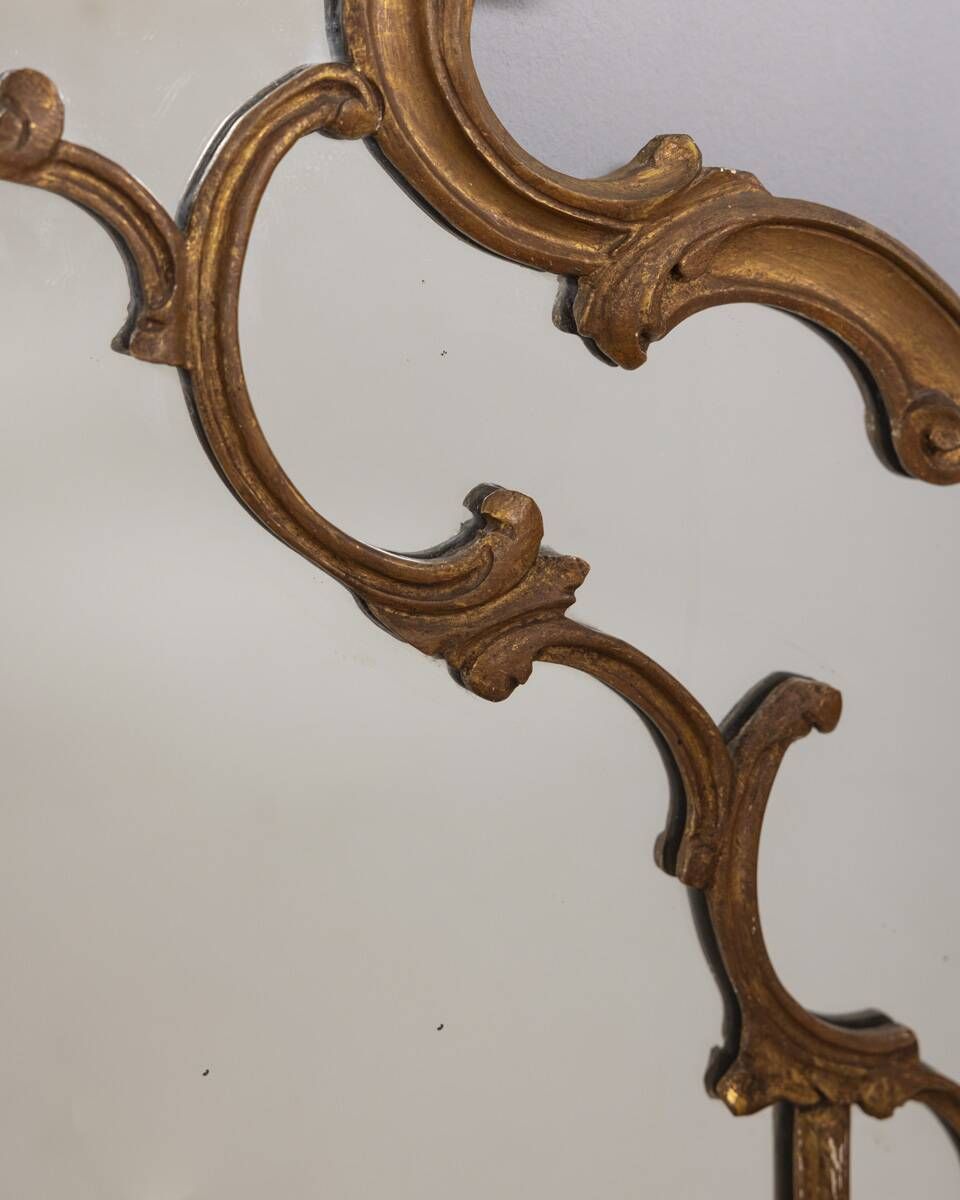 Home Decor Early 20th Century Gilded Wooden Wall Mirror In Baroque Style photo