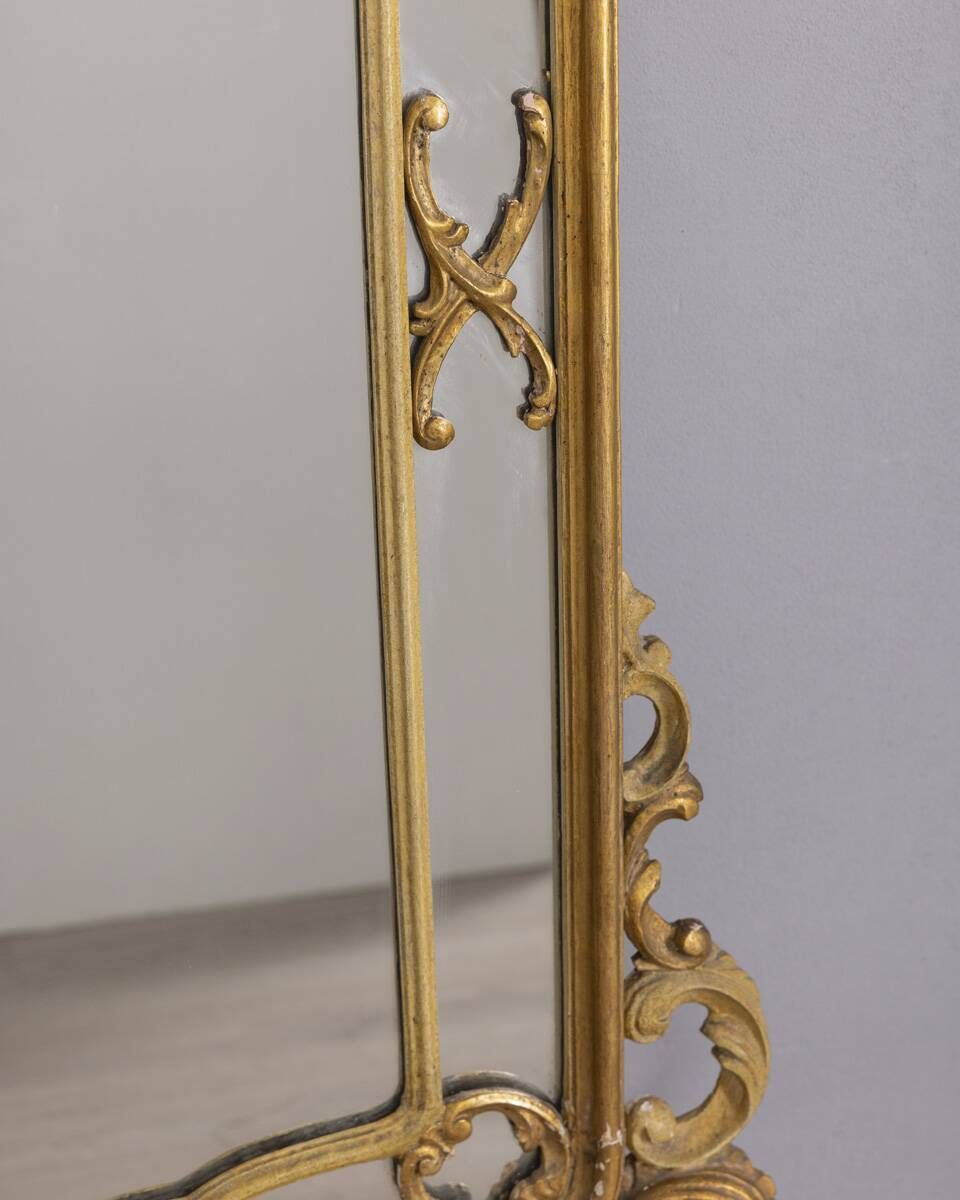 photo for sale Early 20th Century Gilded Wood Baroque Style Wall Mirror