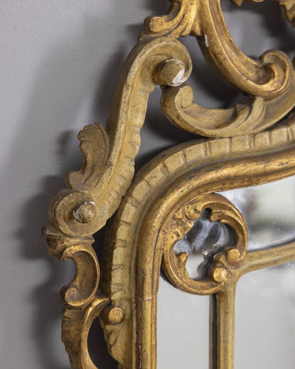 photo vinterior Early 20th Century Gilded Wood Baroque Style Wall Mirror