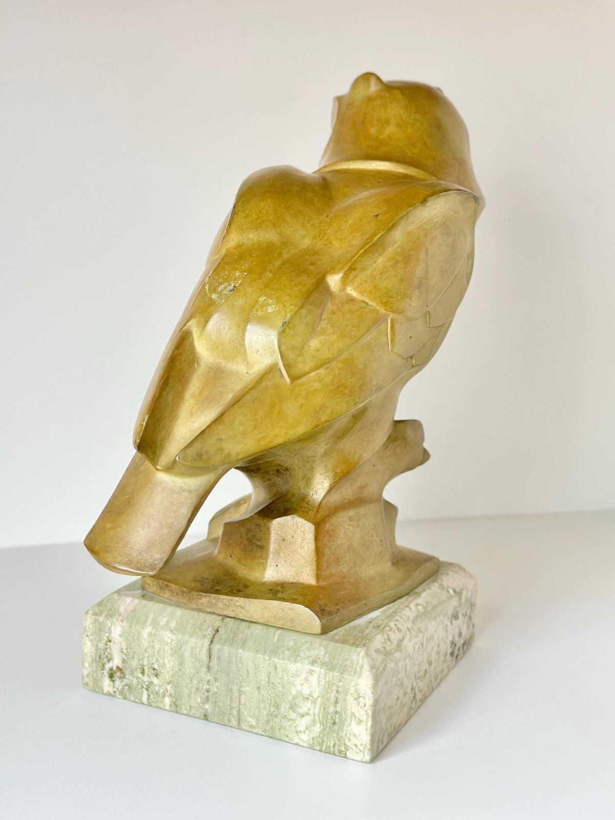 British Sculptor Philip Nathan Frss B 1941 Art Deco Style Bronze Owl On Marble Base Circa 1980 photo 3500.0