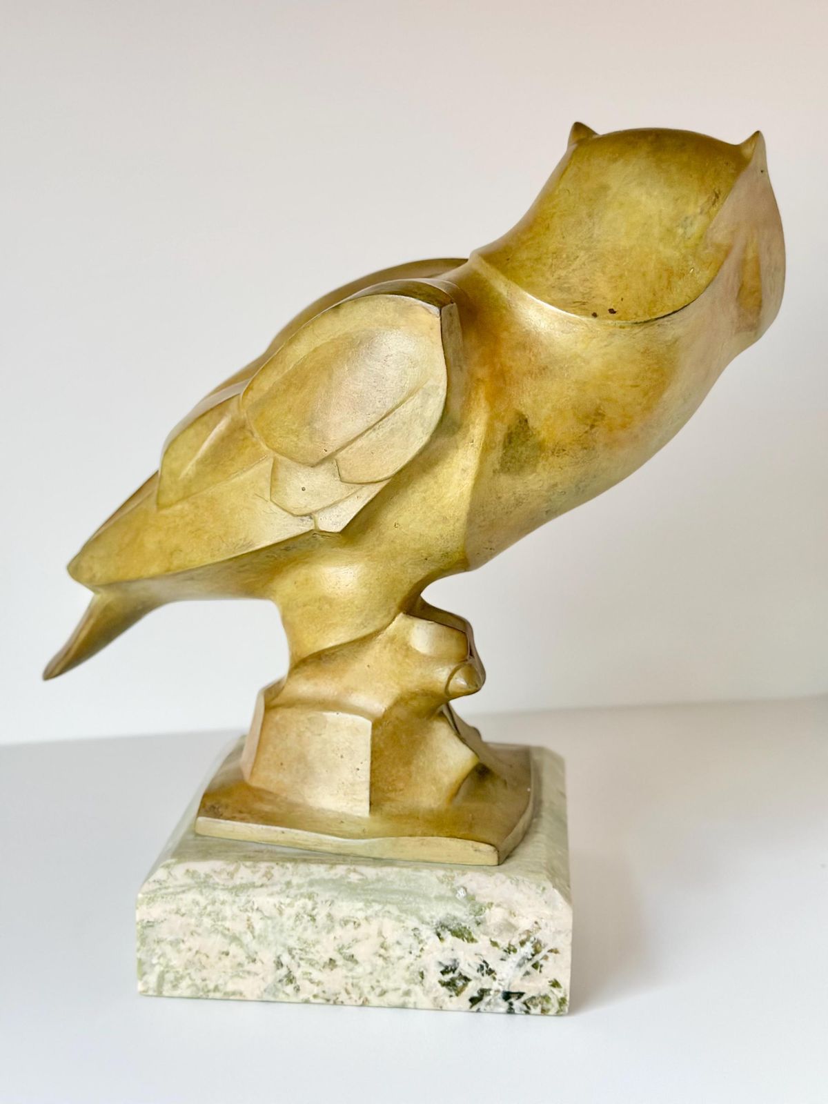 British Sculptor Philip Nathan Frss B 1941 Art Deco Style Bronze Owl On Marble Base Circa 1980 photo buy