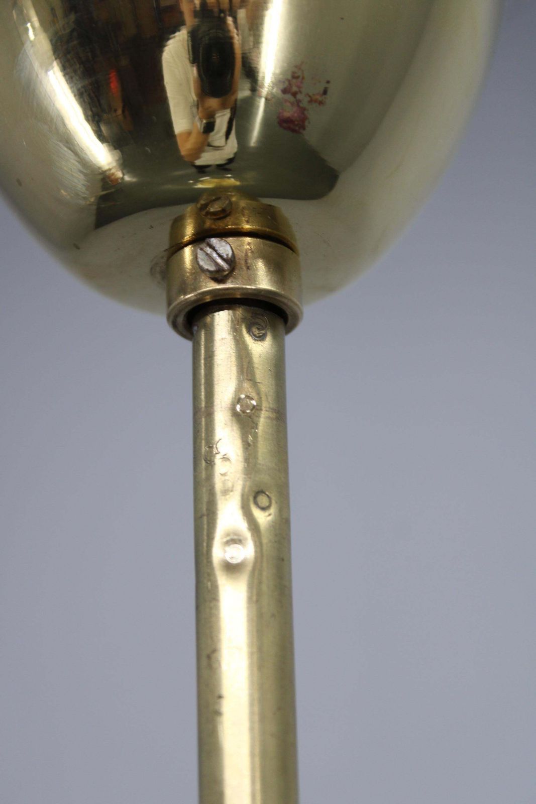 photo for sale Mid Century Czech Glass Pendant Light Brass Finish 1970s Modern Rewired