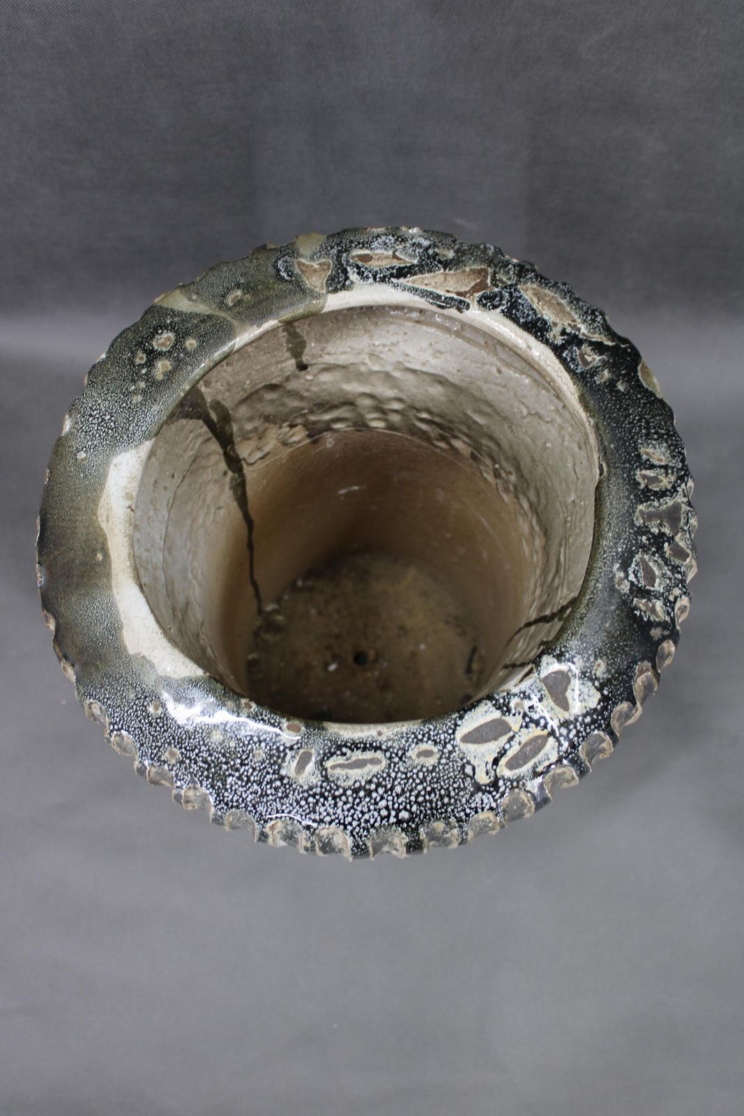 1970s Czechoslovak Brutalist Ceramic Vase, Large Textured Mid Century Pottery photo Home Decor