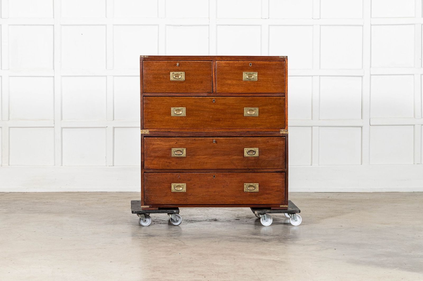 English 19thc Mahogany Campaign Chest photo furniture