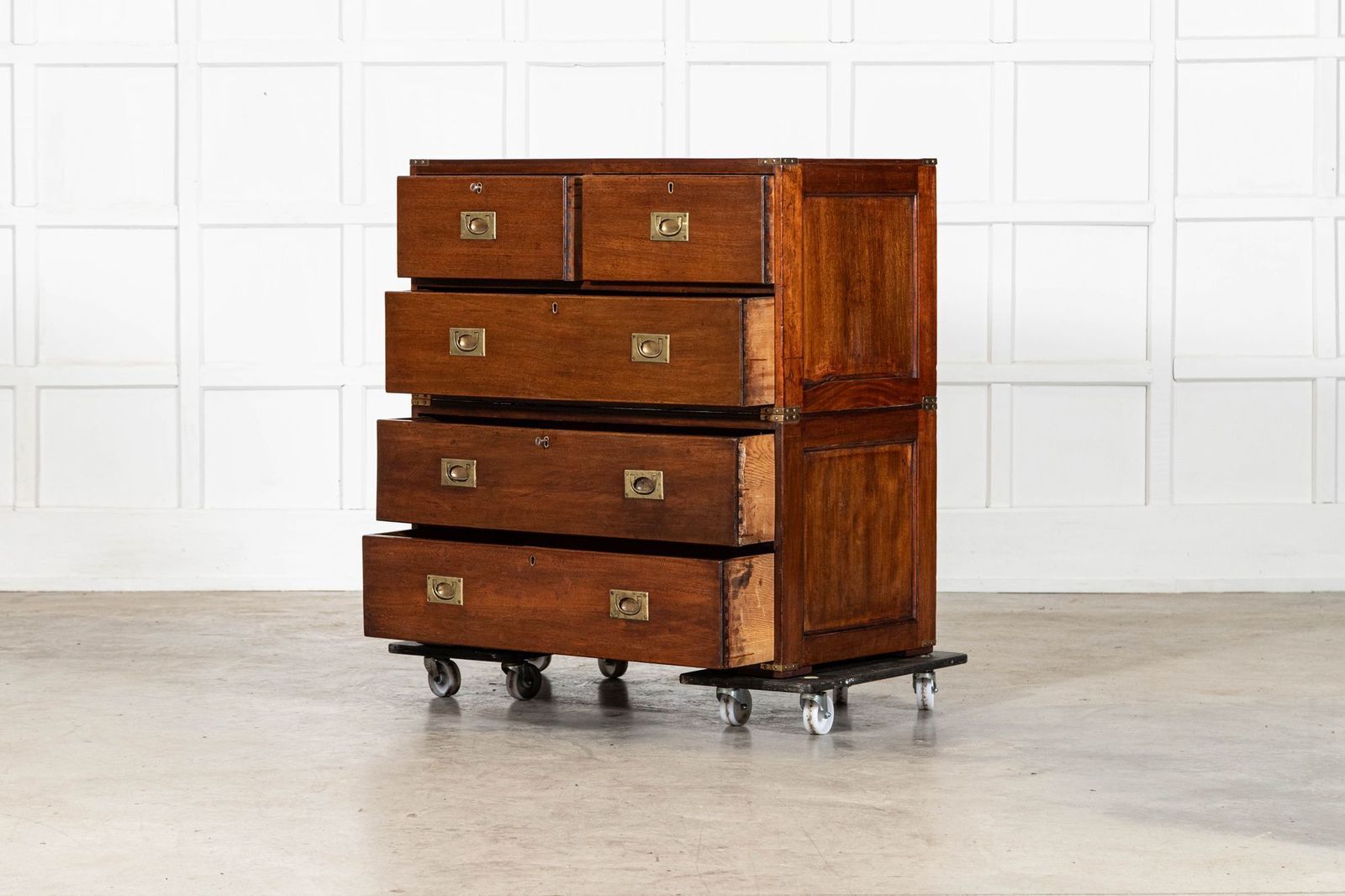 English 19thc Mahogany Campaign Chest photo Furniture