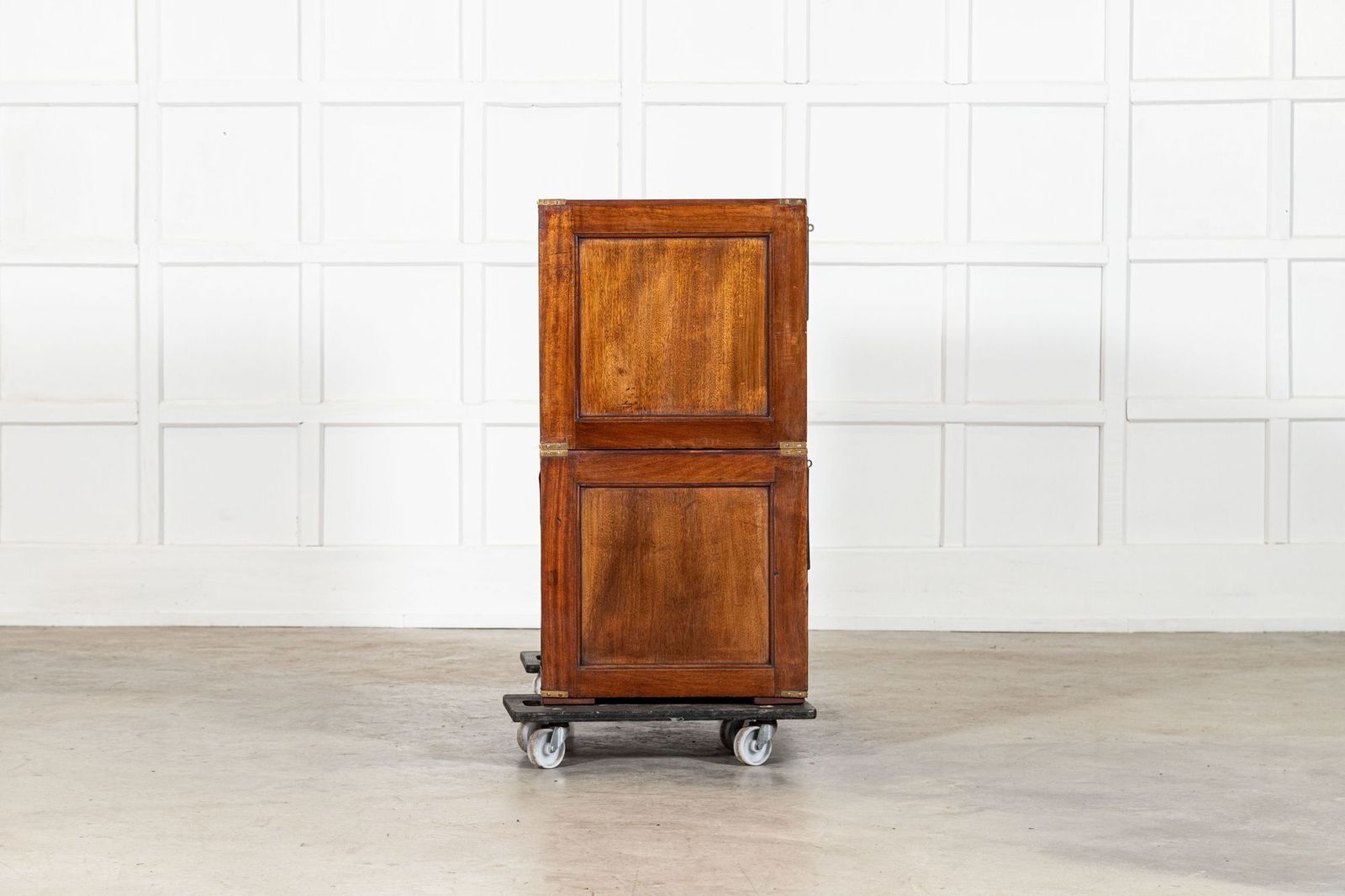 English 19thc Mahogany Campaign Chest photo vintage