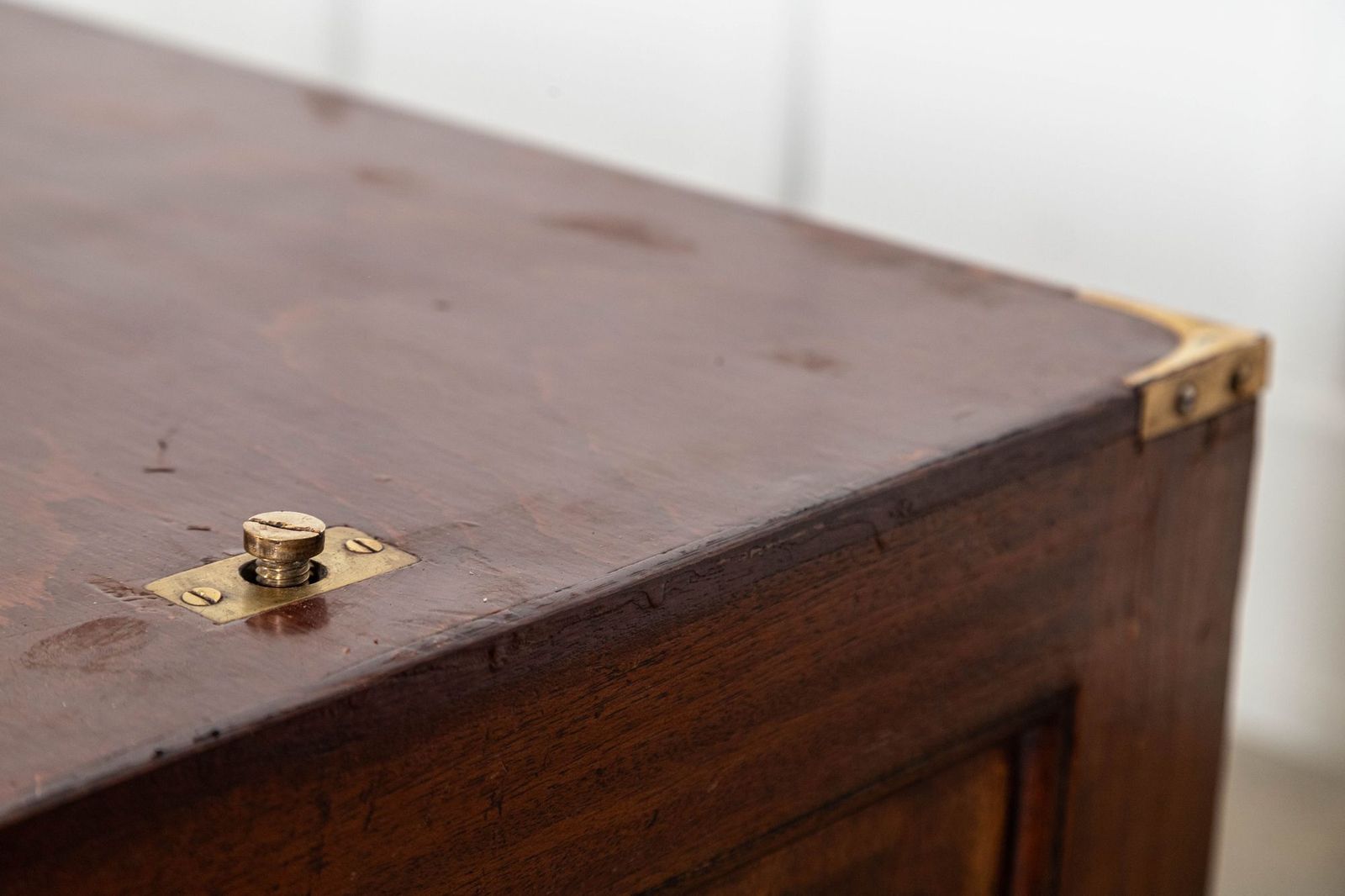 Furniture English 19thc Mahogany Campaign Chest photo