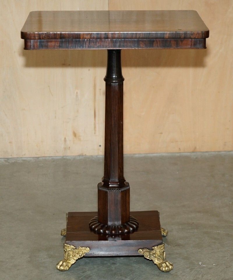 photo vintage Stunning Antique William IV 1830 Rosewood With Ormolu Mounted Feet Side Table