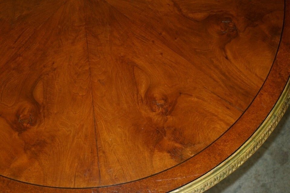 photo for sale Important Continental Walnut Amboyna Giltwood Dining Or Extra Large Centre Table