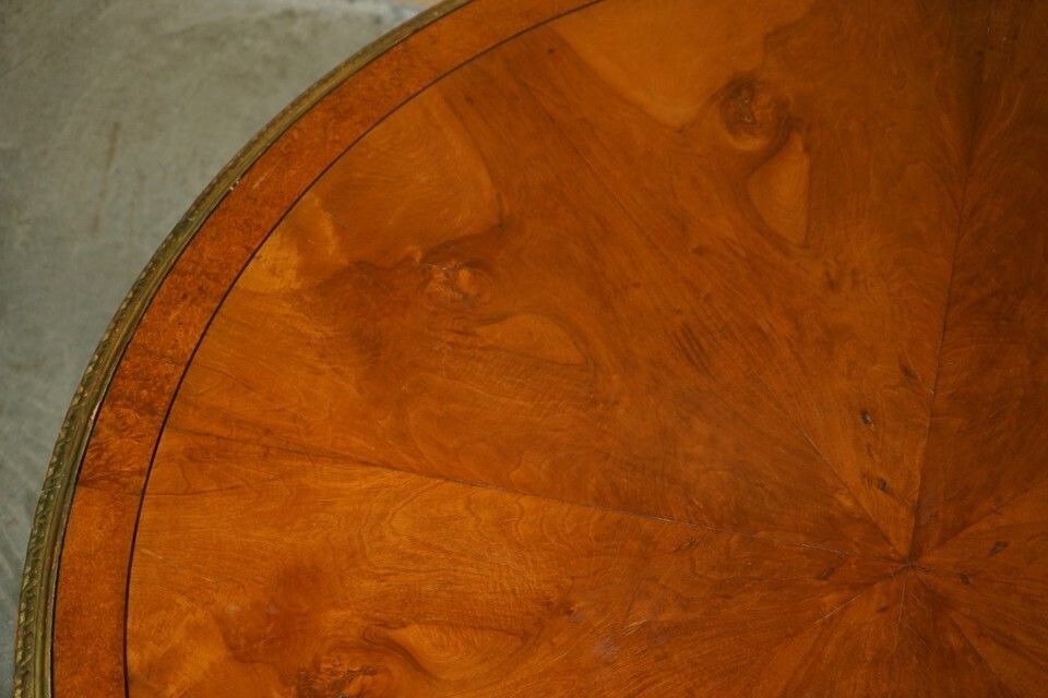 Furniture Important Continental Walnut Amboyna Giltwood Dining Or Extra Large Centre Table photo