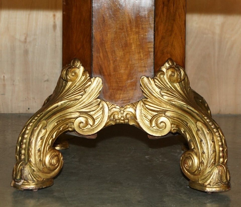 photo vintage Important Continental Walnut Amboyna Giltwood Dining Or Extra Large Centre Table