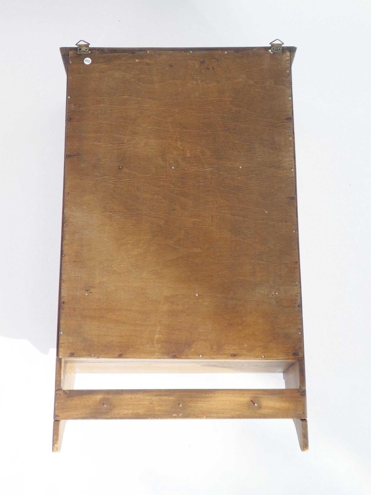 photo for sale Antique Small Wooden Wall Cabinet Floral Carved Details, Mirror Apothecary With Drawer, Medicine Cabinet, Small Chest